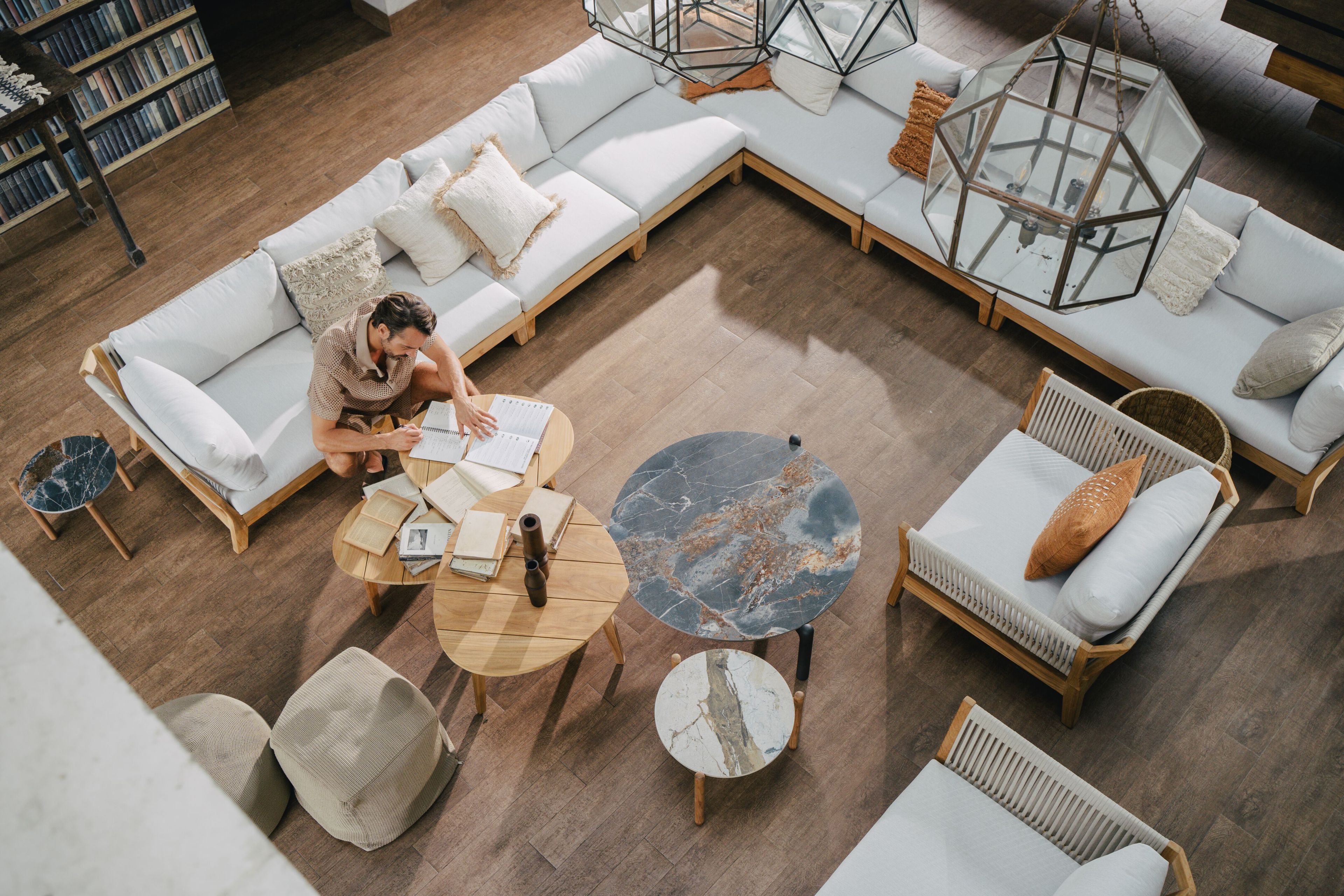 Правый / левый модуль для секционного дивана из тикового дерева cbdesign Венская модульная ARCH-00096006 - Вид №10