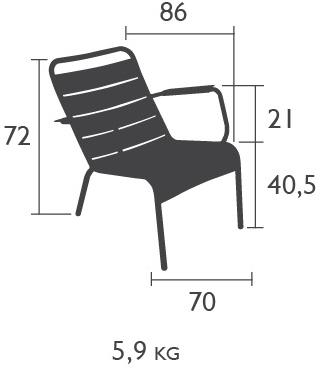Fermob Штабелируемое садовое кресло из алюминия с подлокотниками Luxembourg 4104 - Вид №6