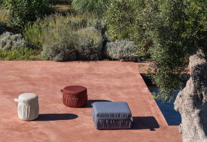 Ткань круглый сад пуфик