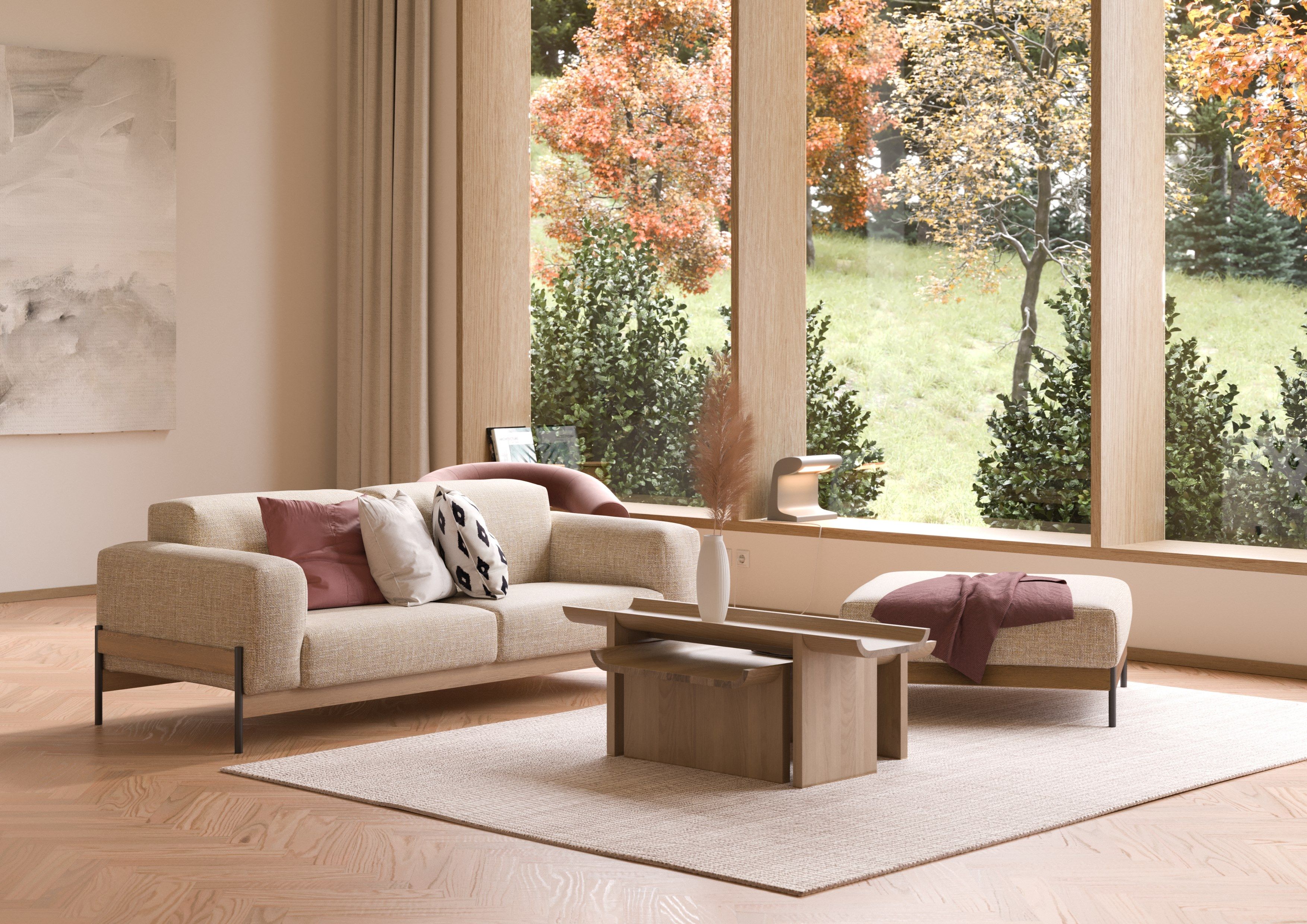 Квадратный пуф из ткани Wewood Bowie ARCH-00099585 - Вид №1