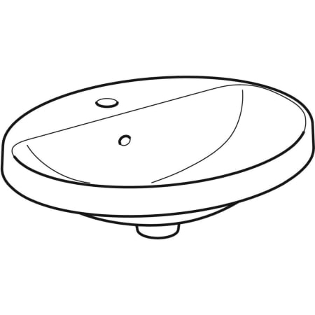 500.714.01.2 Встраиваемая раковина Geberit VariForm овальной формы, с полкой для отверстия под смеситель Geberit  - Вид №1