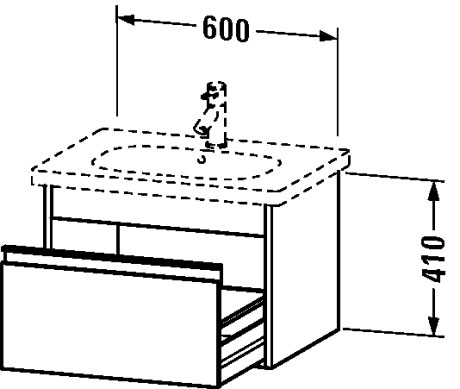 KT667005252 Тумбочка подвесная Ketho #KT6670 600 x 455 мм Европейский дуб, декор Duravit - Вид №1