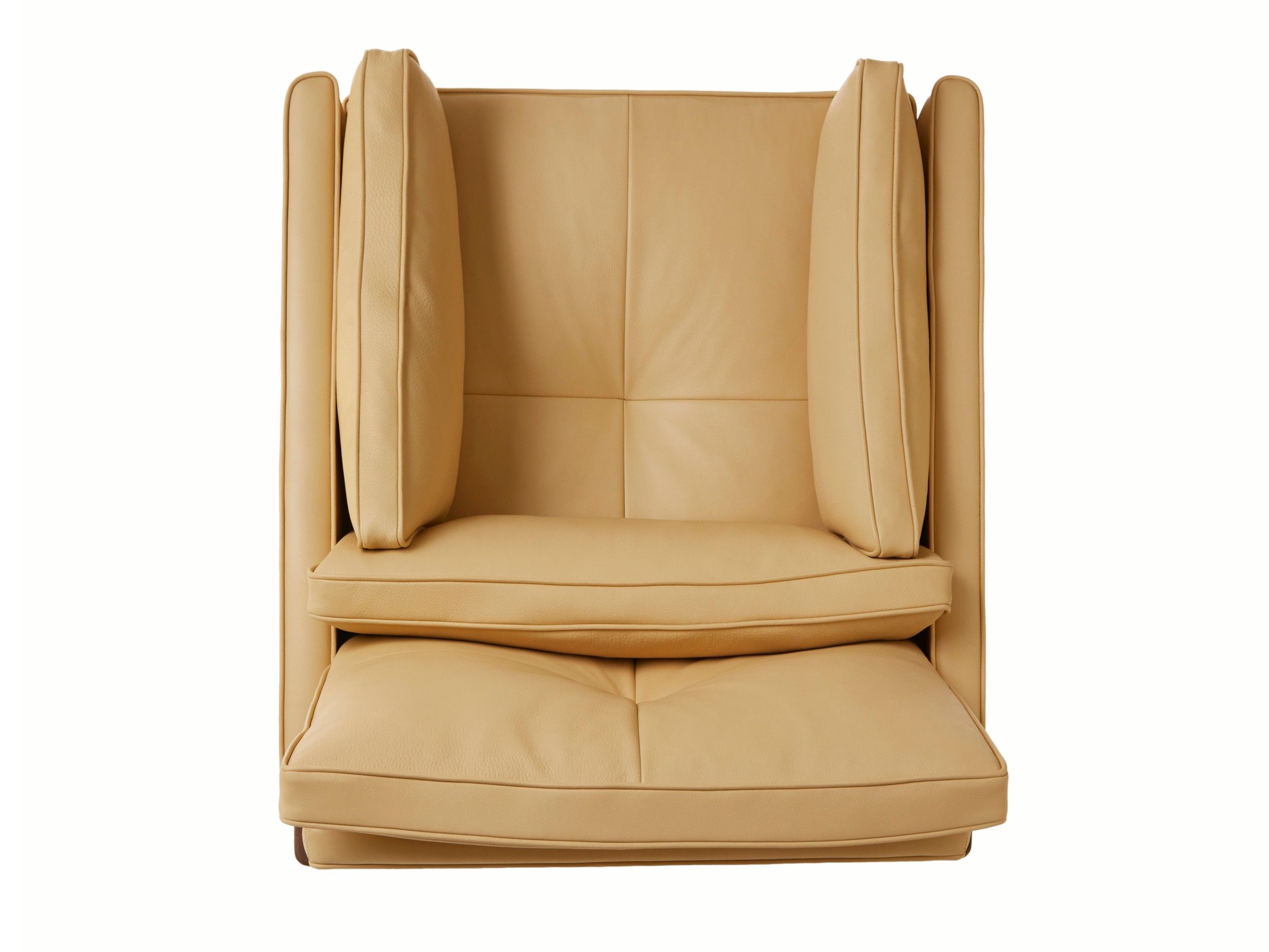 Кожаное кресло с подлокотниками BassamFellows Гостиная с деревянным каркасом ARCH-00102588 - Вид №3