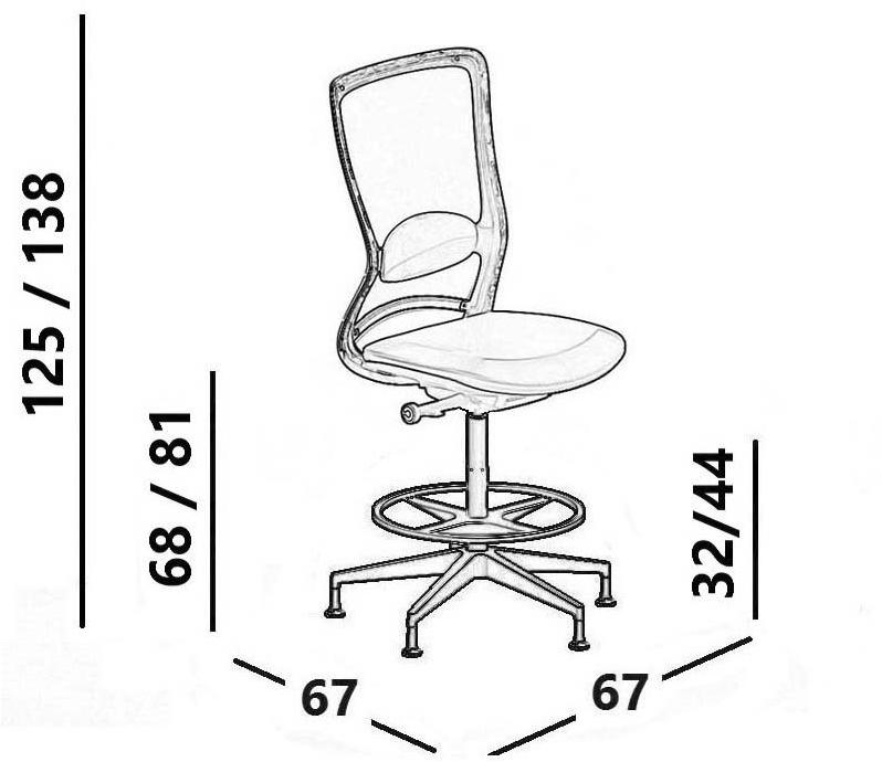 Luxy Эргономичное офисное кресло с вращающейся сеткой Pop Pp17 - Вид №8