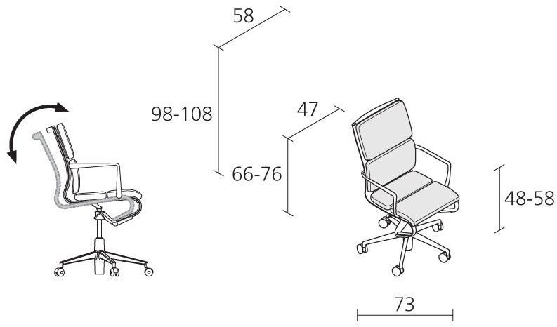 Alias Стул офисный вращающийся с 5 спицами на колесиках Frame sun-id-1423843 - Вид №1