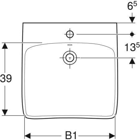 258555000 Раковина Geberit Renova Comfort, безбарьерная Geberit  - Вид №2