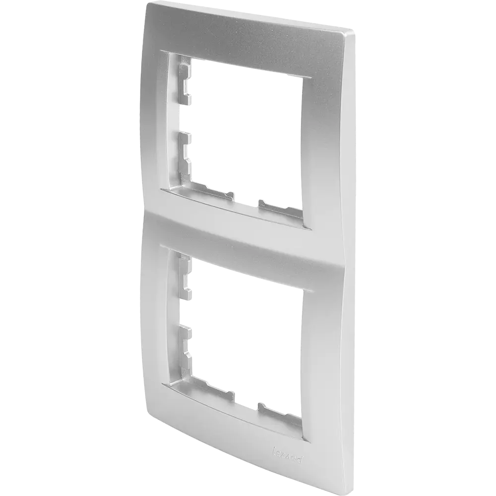 Рамка для розеток и выключателей Lezard Karina 2 поста вертикальная цвет матовый серый STLM-2163903