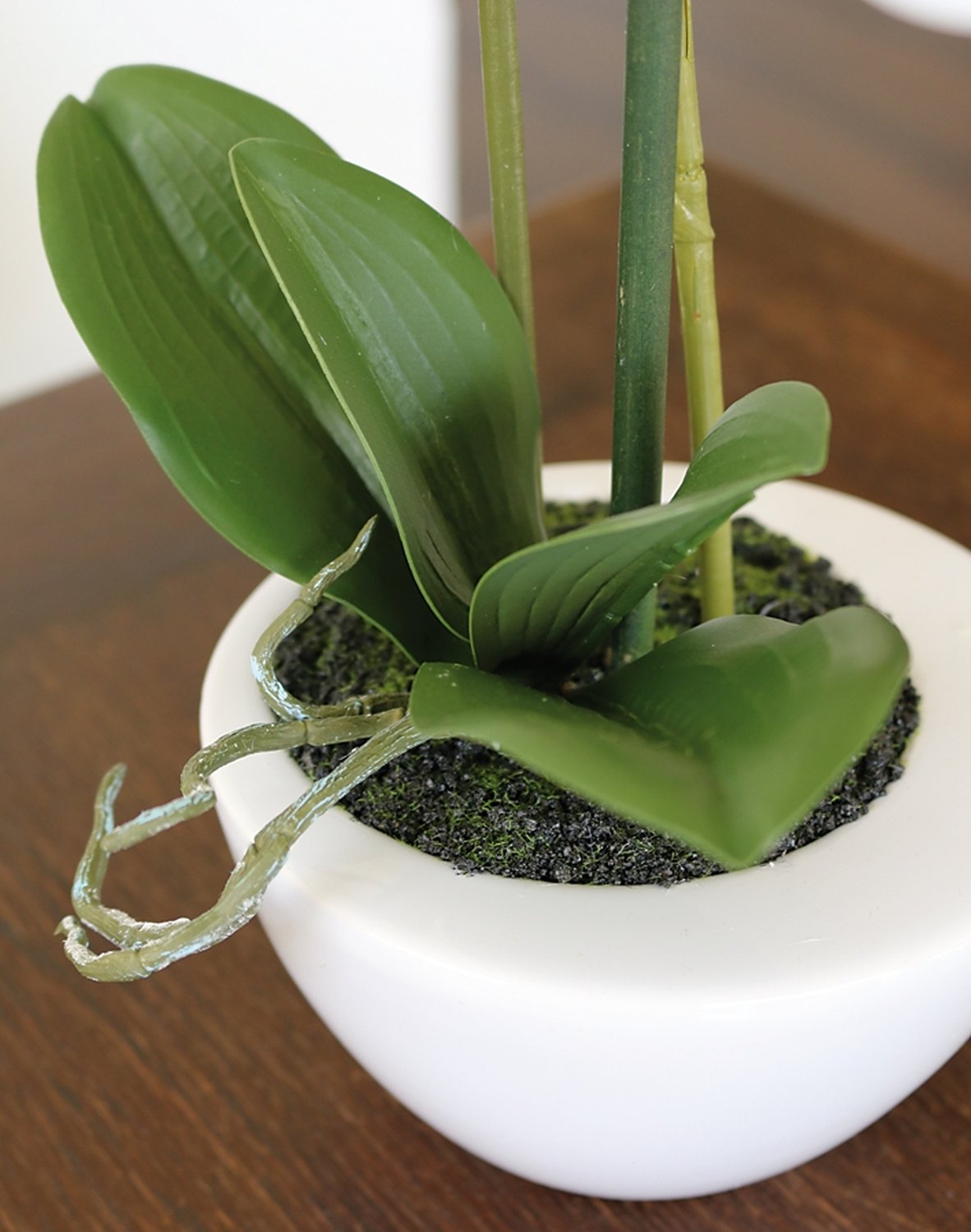 2606 778 a3 Искусственная орхидея Phalaenopsis, 55см, в горшке, real touch soft, кремово-белая H-andreas  - Вид №3