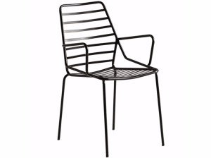 Металлический стул с подлокотниками