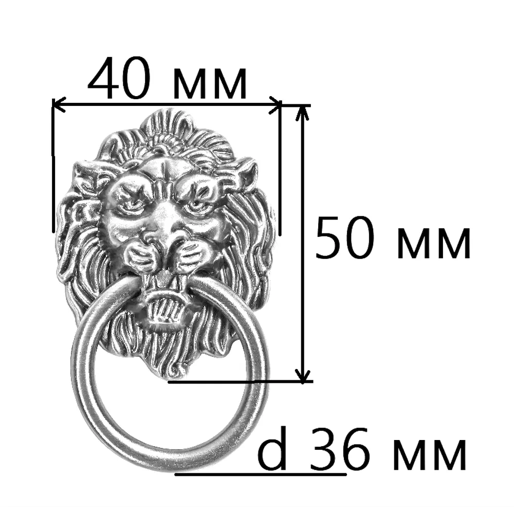 Мебельная ручка-кнопка Lion бронза 50 мм ЛЕВША STLM-2186622 - Вид №5
