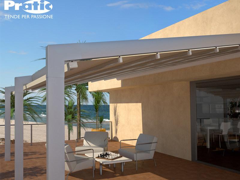 PRATIC F.lli ORIOLI Алюминиевая пергола со сдвижной крышкой Tecnic sun-id-1349360 - Вид №3