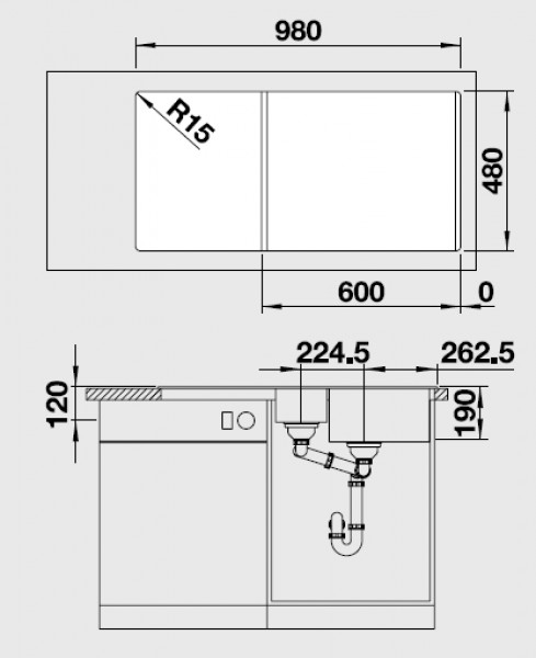 522212 Кухонная мойка Blanco Legra 6 S кофе  Blanco Legra Кофе - Вид №2