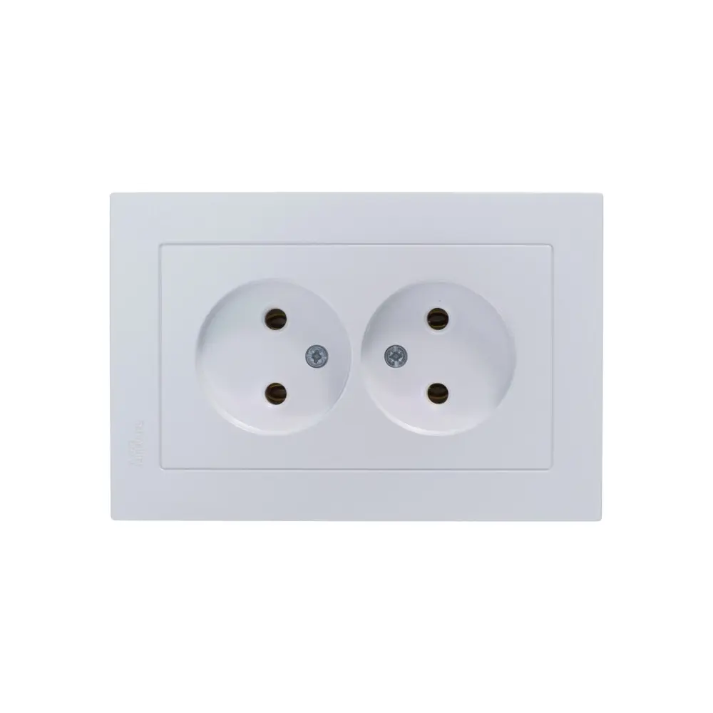 Розетка двойная встраиваемая Systeme Electric AtlasDesign без заземления цвет жемчужный 89457354 STLM-2078317 - Вид №1