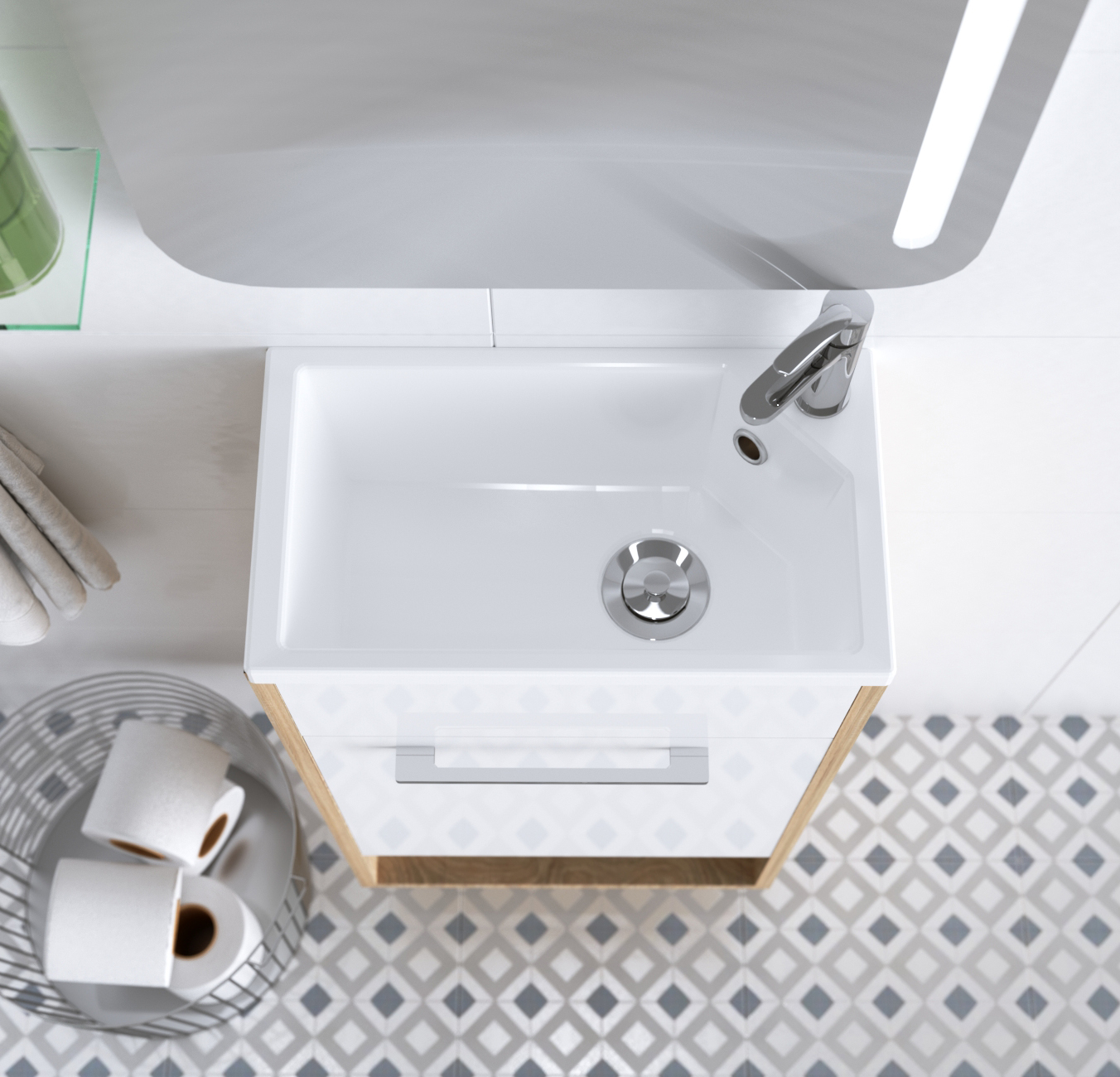 У85918 Тумба с раковиной Lira 40П 1д. Дуб Сонома 1 Marka Lira - Вид №3