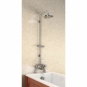 Душевая стойка со смесителем, верхняя лейка 236мм [H185-BI] Birkenhead Burlington T8-QT, T18, T3, V11-1, V17/ARCV17 CHR, V22/ARCV22 CHR, V23/ARCV23 CHR