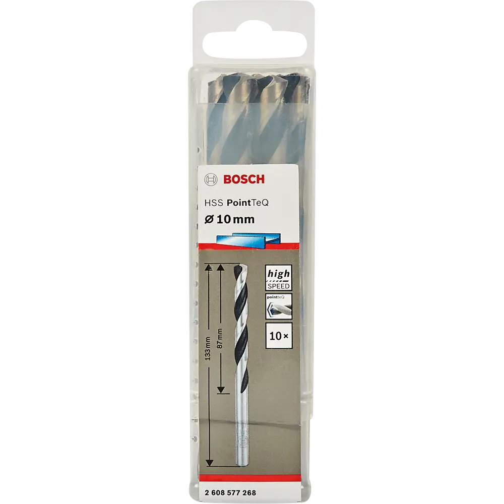 Сверло спиральное по металлу HSS Bosch PointTeQ 2608577268 10х133 мм, 10 шт. 83433531 STLM-2109494 BOSCH PROFESSIONAL  - Вид №3