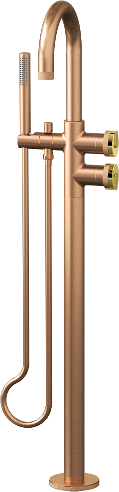 E-11554-R1PB-L1BAU-BRG Смеситель напольный отдельностоящий (внешняя часть) GRAFF MOD+