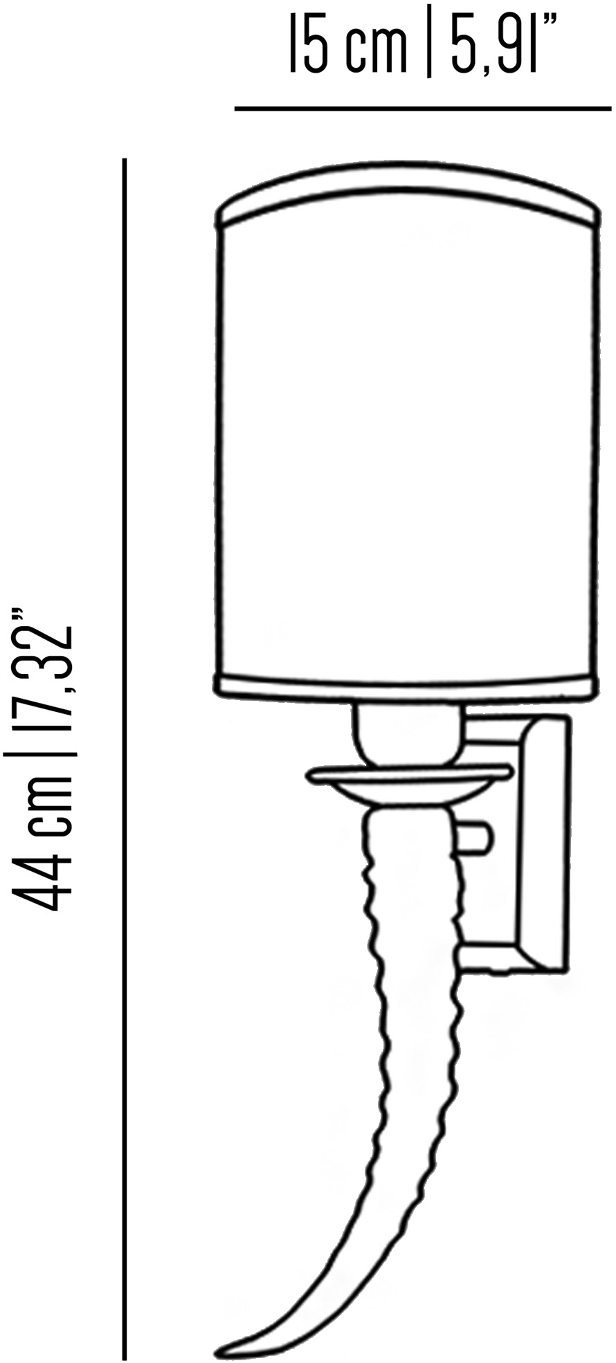 Il Bronzetto Настенный светильник из латуни Eclectic Hor02 - Вид №2