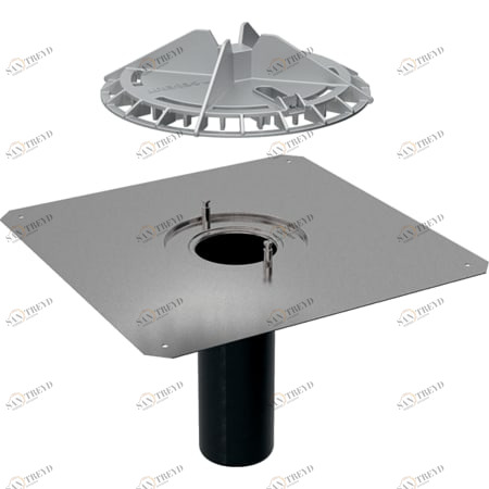GEBERIT 359.129.00.1 Воронка Geberit Pluvia с соединительным фартуком, решетка воронки из алюминиевого литья 
