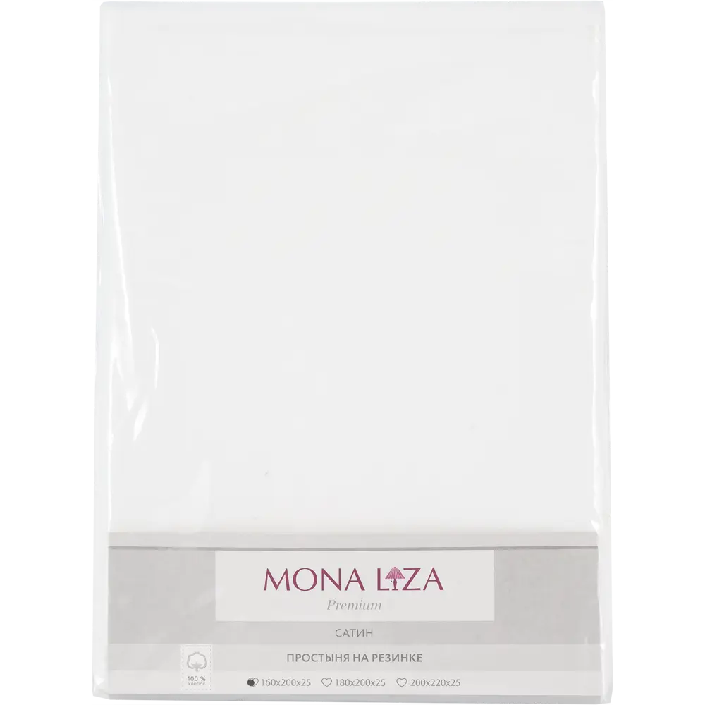Простыня Mona Liza Premium 160х200 см сатин на резинке белый 82260965 STLM-2150347 Santreyd  - Вид №2