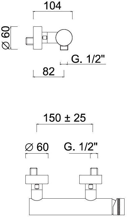Rubinetteria Giulini Однорычажный наружный смеситель для душа Deluxe - myring Fmr0008dl - Вид №1