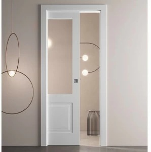 GAROFOLI Лакированная раздвижная раздвижная дверь из дерева и стекла Neo-classico