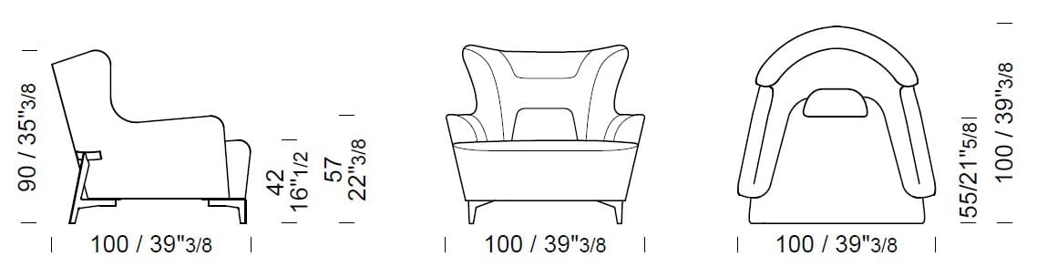 Кожаное кресло с подлокотниками Borzalino ARCH-00038704 - Вид №5