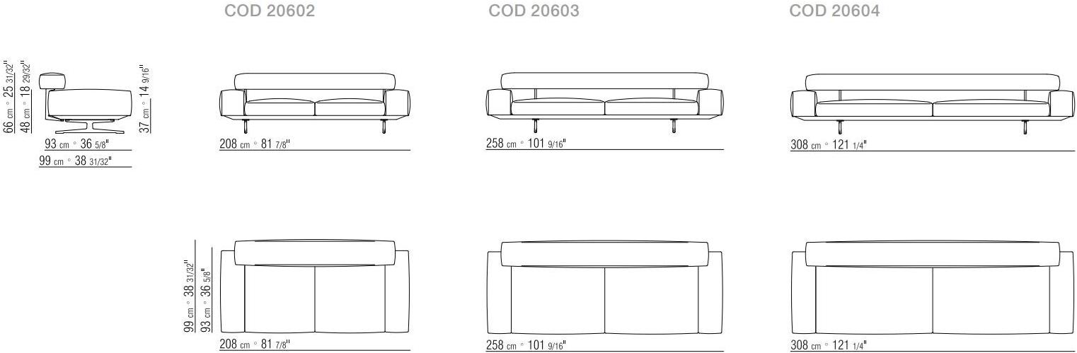 Flexform 2-х местный тканевый диван со съемным чехлом Wing sun-id-1495950 - Вид №3