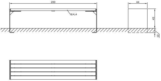 Euroform W Деревянная скамейка без спинки Aron 1105  - Вид №1