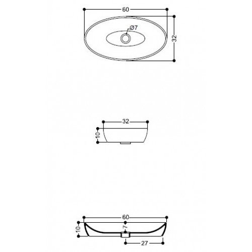 42093 Накладная раковина на столешницу  овальная Santreyd  - Вид №1