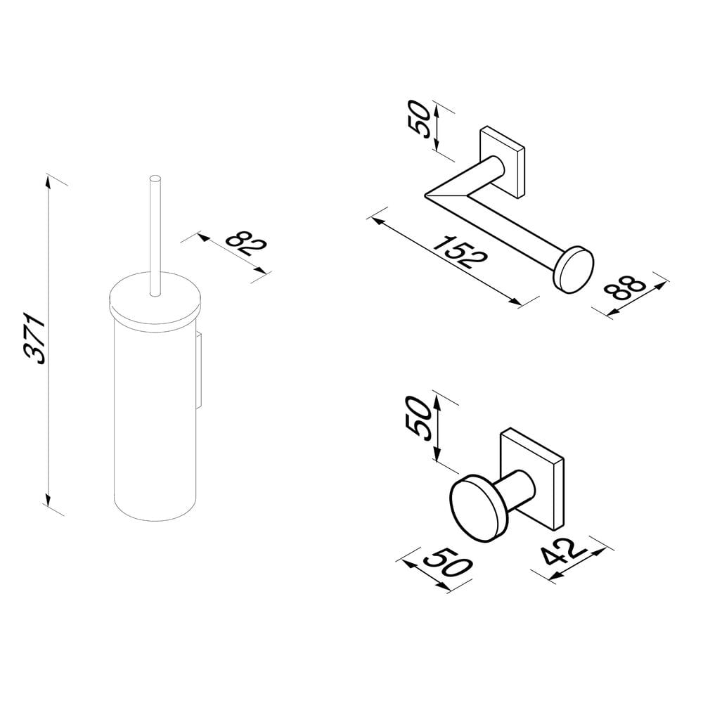 Набор для ванной комнаты из нержавеющей стали Geesa Nelio ARCH-00090356 - Вид №5