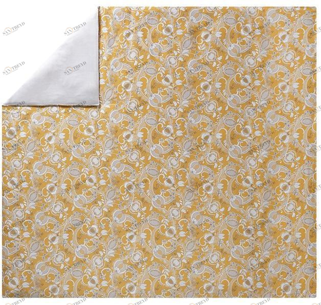 Alexandre Turpault Пододеяльник из хлопкового дамаска с двусторонним принтом Mogador sun-id-1393001