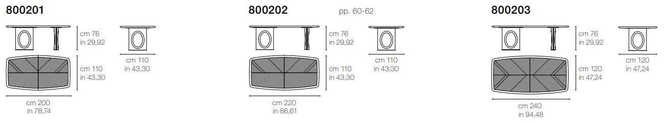 Прямоугольный обеденный стол Grilli иллюминатор ARCH-00090805 - Вид №3