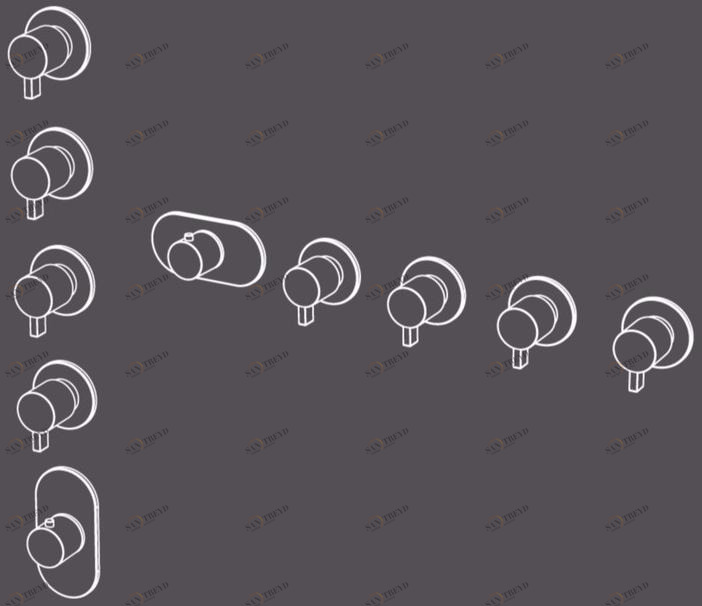 Radomonte Смеситель для душа из нержавеющей стали с 5 отверстиями и переключателем Toox Txq57