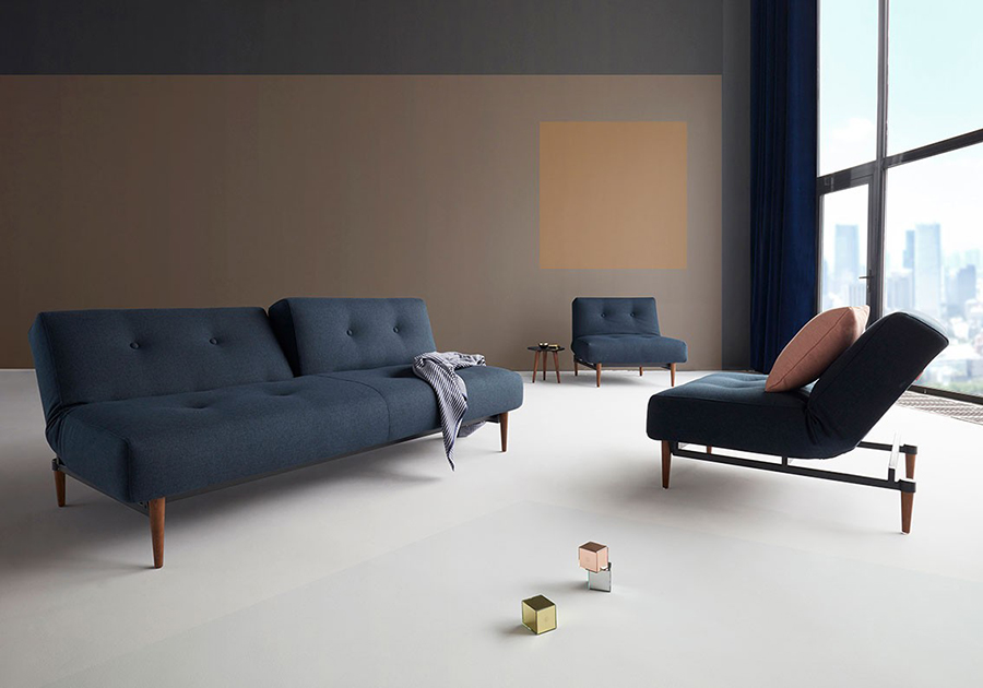 Кресло Ample с ножками Styletto из темного дерева и черной рамой, темно-синее Innovation Living AMPLECH1 - Вид №6