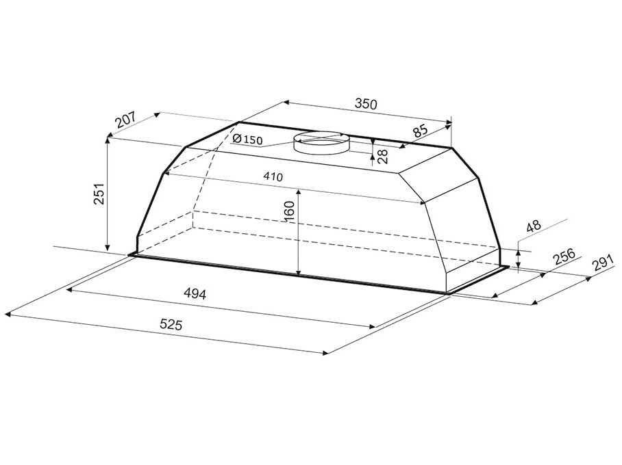 5356574 Вытяжка полновстраиваемая KRONA AMELI 600 PB черный STDN-0026831 - Вид №1