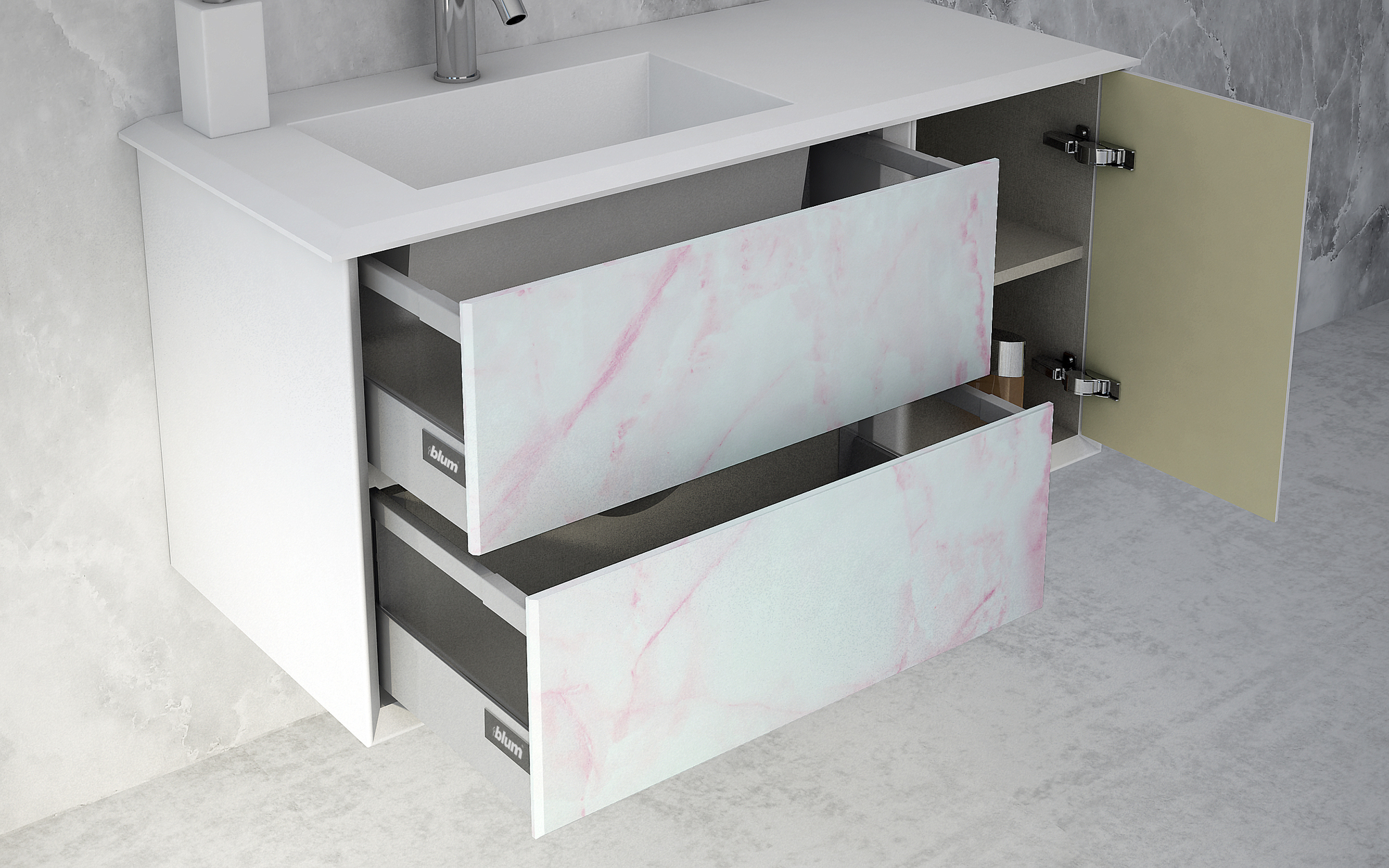 Мебель для ванной CEZARES BELLAGIO 140 Light Pink Stone - Вид №2