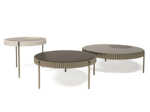 Круглый журнальный столик из закаленного стекла