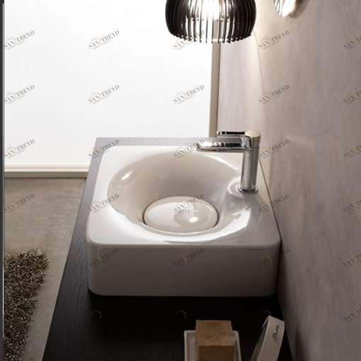 6003 Подвесная раковина настенная овальная Scarabeo Ceramiche  белая 