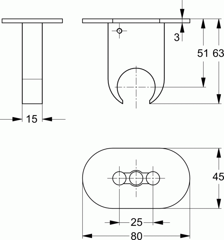 B9846AA Держатель для лейки Ideal Standard IDEALRAIN PRO  - Вид №1