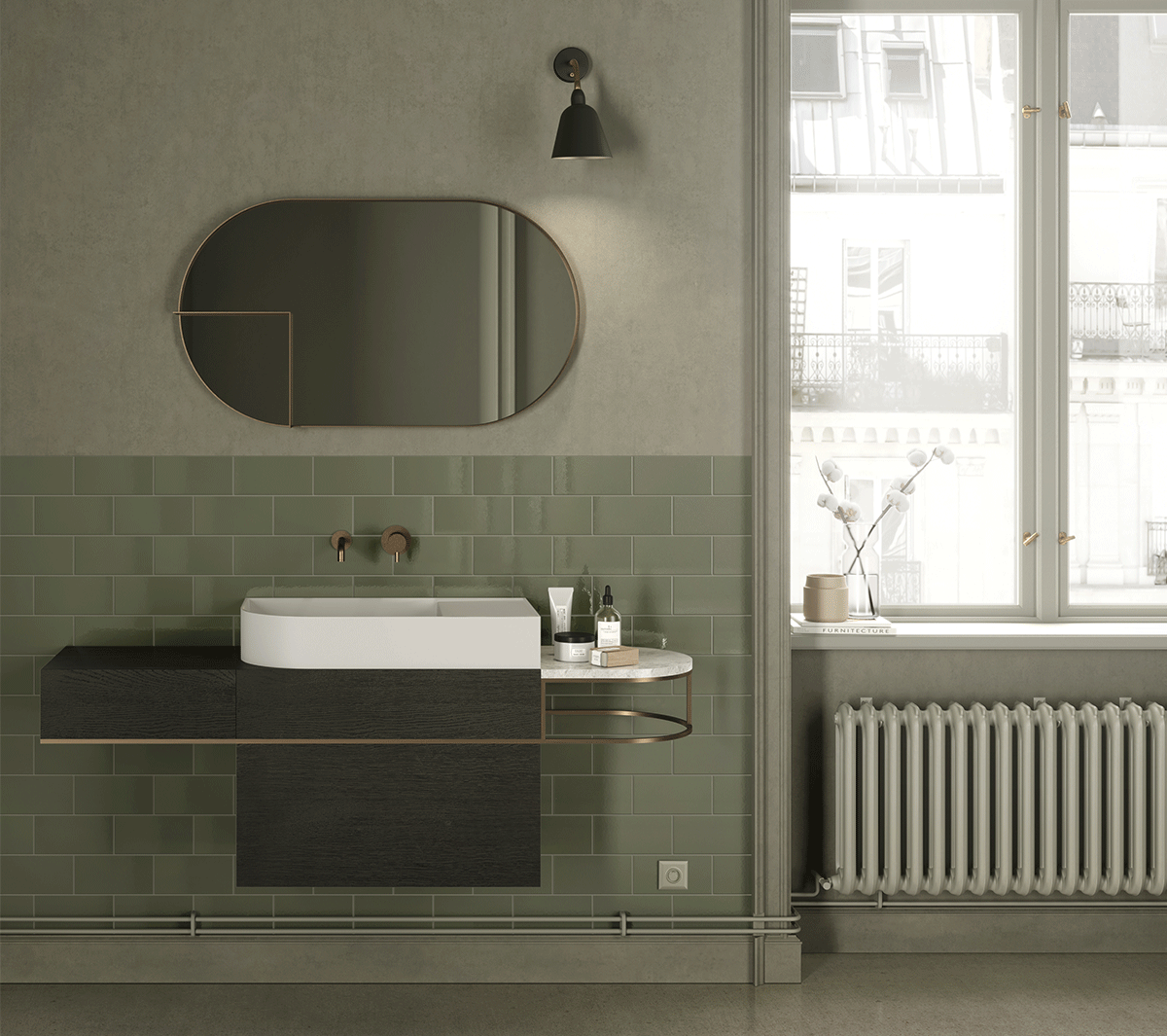 Ex.T Nouveau Shelf Mirror Настенное зеркало с полкой EXNOUSPOVAL/NE - Вид №1