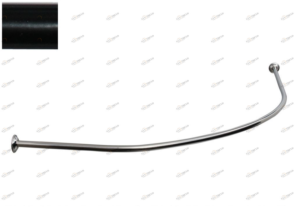 Карниз для ванны Aquanet Allento полукруглый 170x100 черный 00241473