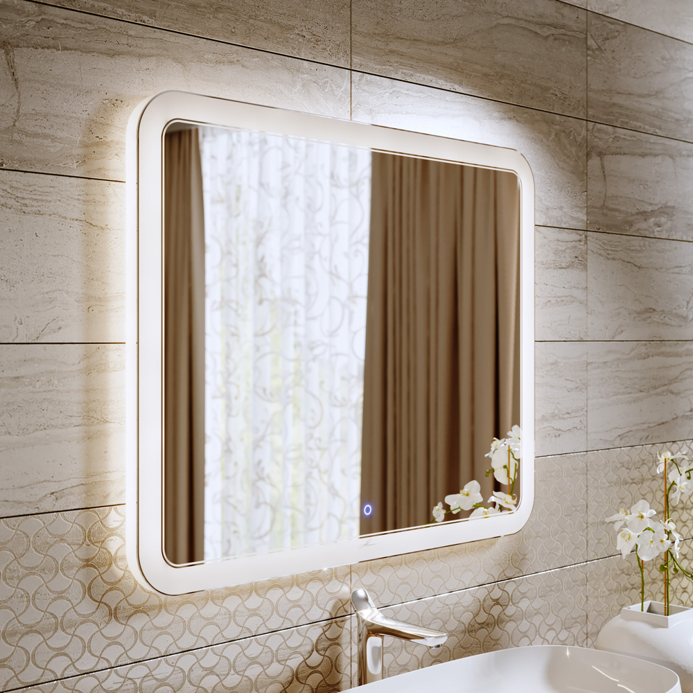 Зеркало в ванную с подсветкой белое 80х80 см Vanda Lux ALAVANN VANDA LUX 303907 Белый  - Вид №2