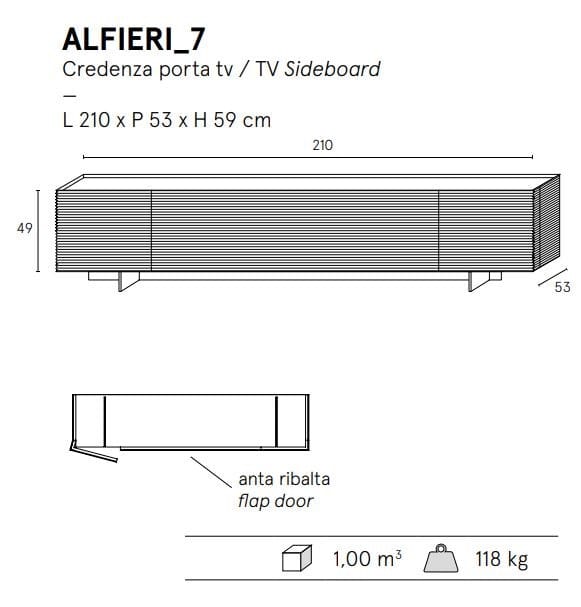 Деревянный низкий ТВ-шкаф ALBEDO Alfieri ARCH-00029727 - Вид №15