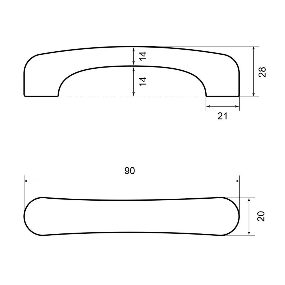 86899633 Ручка-скоба мебельная Porcellana ЦАМ 64 мм цвет белый STLM-1010424 PALLADIUM  - Вид №3