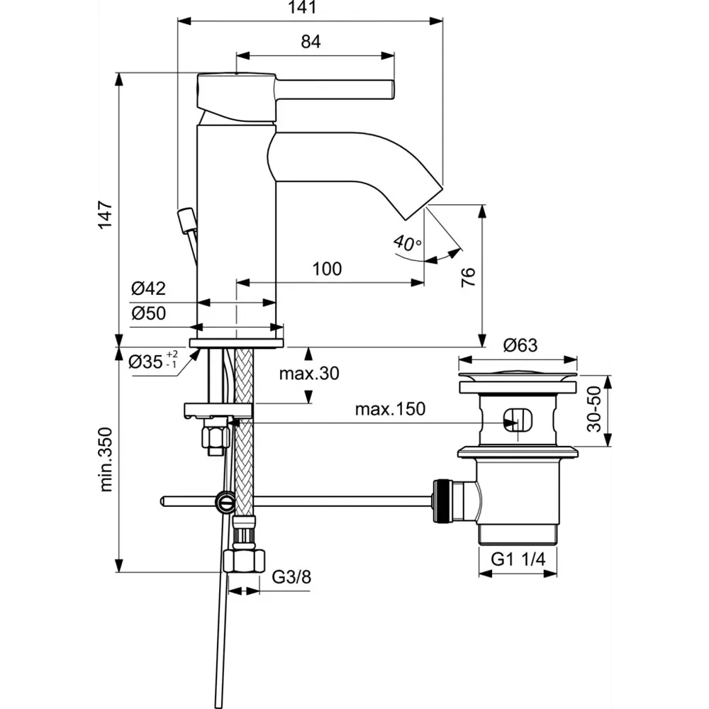 Смеситель для раковины Ideal Standard Kolva однорычажный цвет белый 82331879 STLM-2001459 - Вид №4