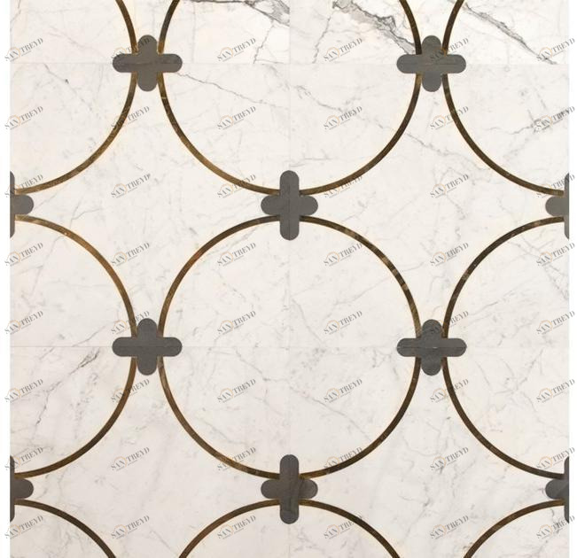 Palazzo Morelli Покрытие пола / стен из белого каррара, сланца, латуни Marmo e pietra sun-id-1415292