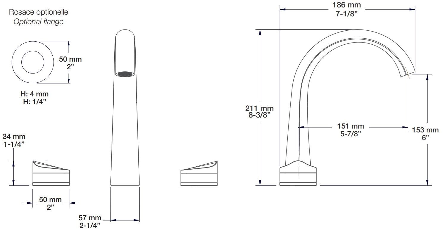 Смеситель для раковины с 3 отверстиями и отдельными розетками BARIL Flora B47 ARCH-00114595 - Вид №2