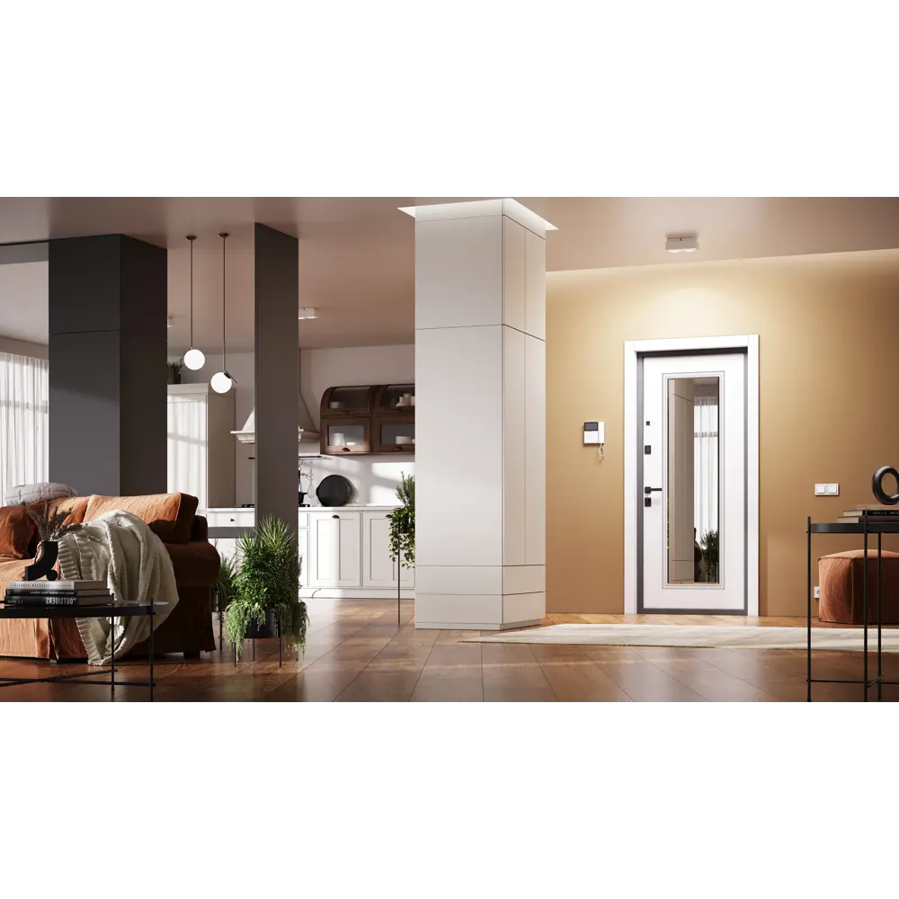 Дверь входная металлическая Гибсон 95x205 см левая скай беленый с зеркалом TOREX STLM-2202041 - Вид №17