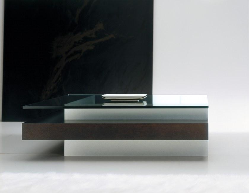 Kendo Mobiliario Низкий квадратный стеклянный журнальный столик с газетницей sun-id-1492310 - Вид №1